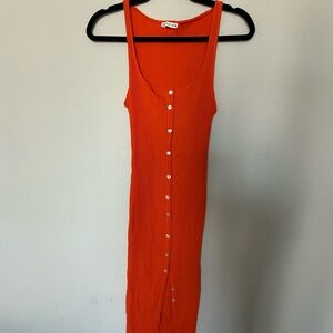 Orange Button-Down Dress